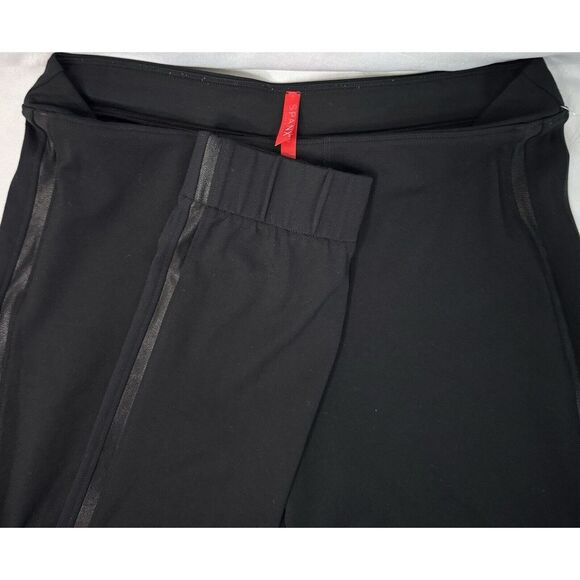 SPANX Pants - Spanx Womens M Black Track Legging Jogger Pants Crop Stretch Double Racing Strip
